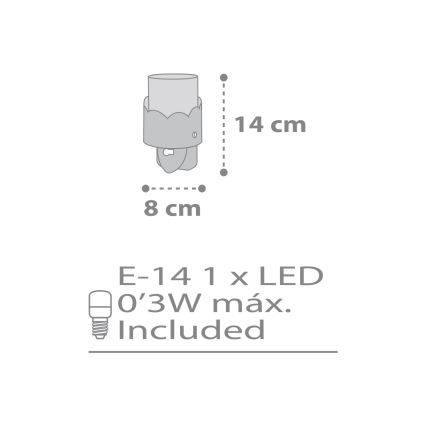 Dalber 61235E - LED Lámpara con enchufe MOON 1xE14/0,3W/230V