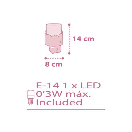Dalber 61235S - LED Lámpara con enchufe MOON 1xE14/0,3W/230V