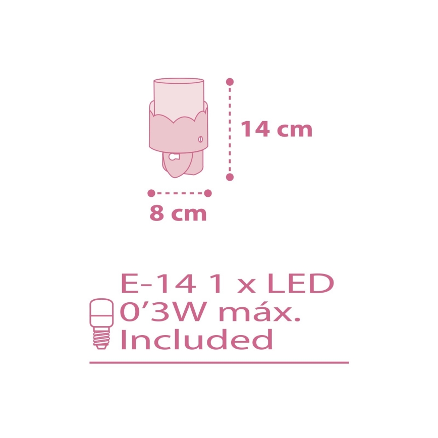 Dalber 61235S - LED Lámpara con enchufe MOON 1xE14/0,3W/230V