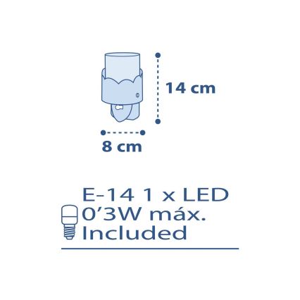 Dalber 61235T - LED Lámpara con enchufe MOON 1xE14/0,3W/230V