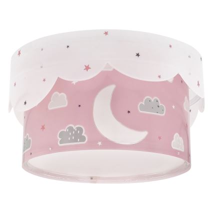 Dalber 61236S - Plafón infantil MOON 2xE27/60W/230V rosa