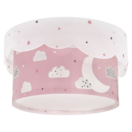 Dalber 61236S - Plafón infantil MOON 2xE27/60W/230V rosa