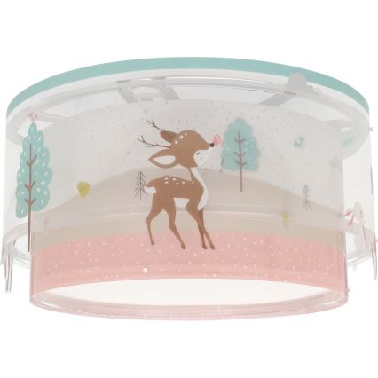 Dalber 61276 - Plafón infantil LOVING DEER 2xE27/15W/230V