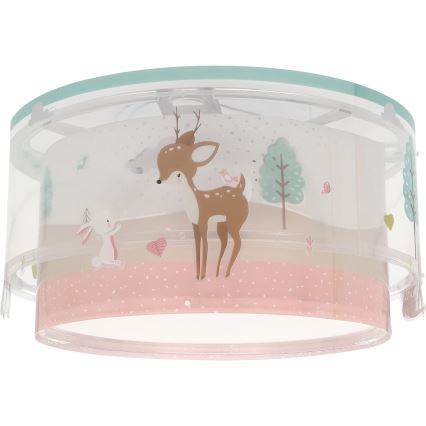 Dalber 61276 - Plafón infantil LOVING DEER 2xE27/15W/230V