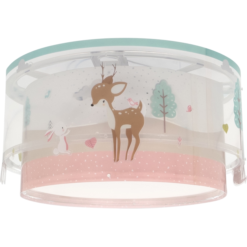 Dalber 61276 - Plafón infantil LOVING DEER 2xE27/15W/230V