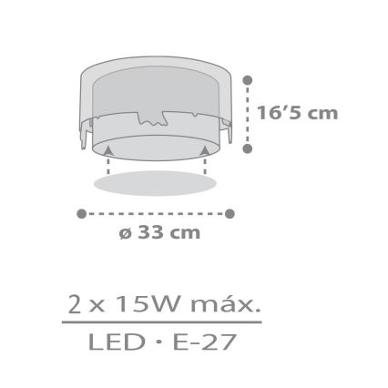 Dalber 61276 - Plafón infantil LOVING DEER 2xE27/15W/230V