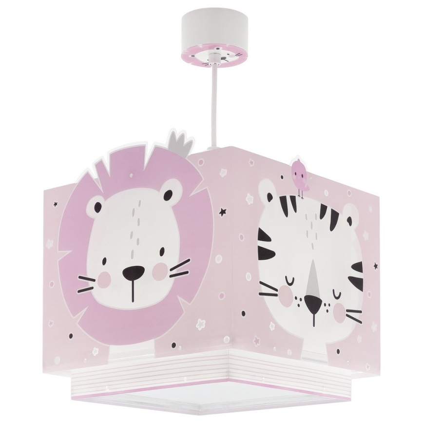 Dalber 63112S - Lámpara de araña infantil JUNGLE 1xE27/15W/230V rosa