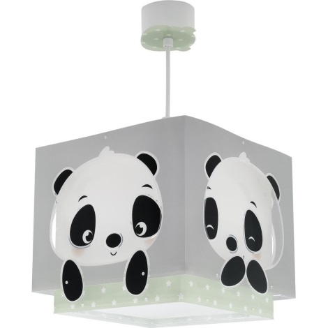 Dalber 63162H - Lámpara de araña infantil PANDA 1xE27/60W/230V verde