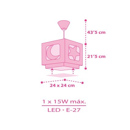 Dalber 63232S - Lámpara colgante infantil MOON LIGHT 1xE27/60W/230V