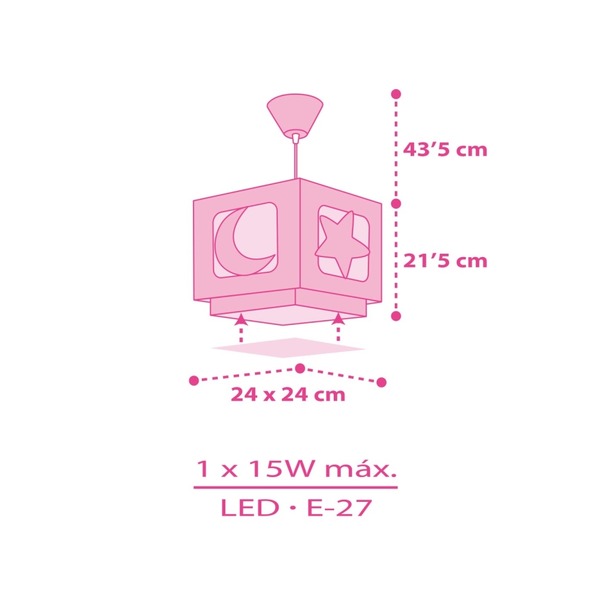 Dalber 63232S - Lámpara colgante infantil MOON LIGHT 1xE27/60W/230V