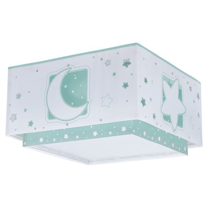 Dalber 63236H - Plafón infantil MOONLIGHT 2xE27/60W/230V verde