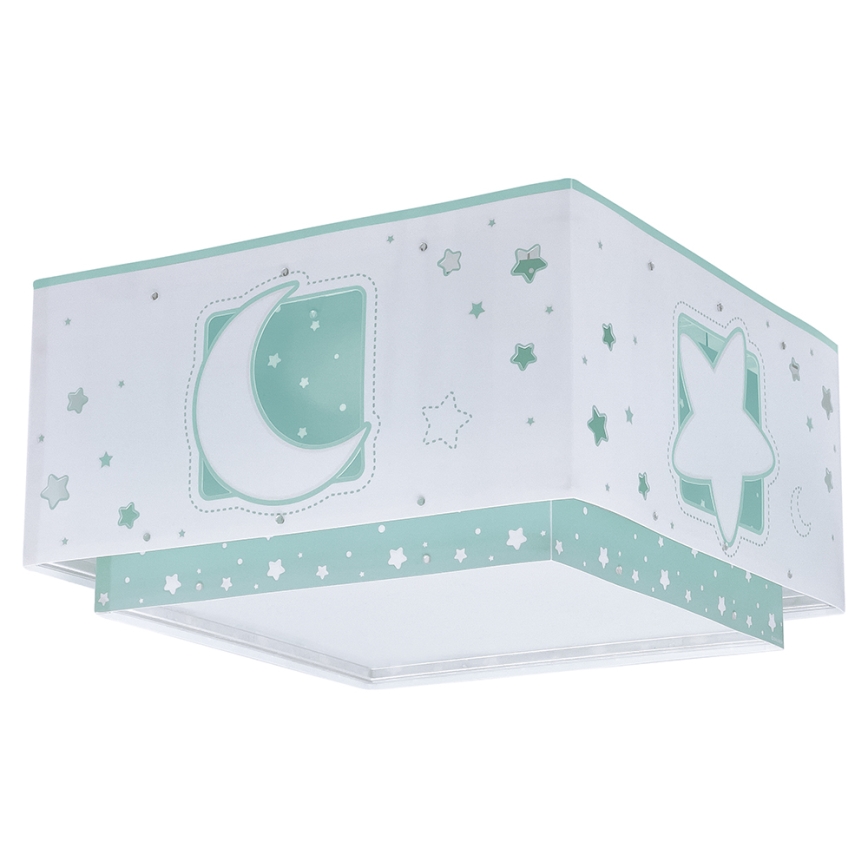 Dalber 63236H - Plafón infantil MOONLIGHT 2xE27/60W/230V verde