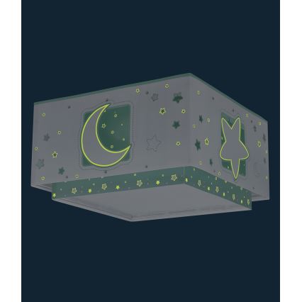 Dalber 63236H - Plafón infantil MOONLIGHT 2xE27/60W/230V verde
