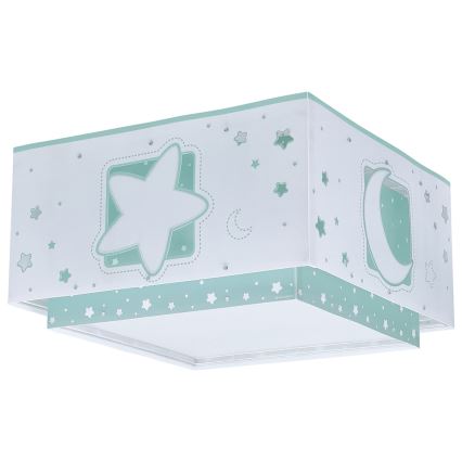 Dalber 63236H - Plafón infantil MOONLIGHT 2xE27/60W/230V verde