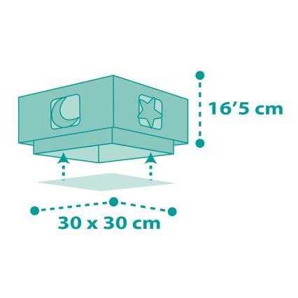 Dalber 63236H - Plafón infantil MOONLIGHT 2xE27/60W/230V verde