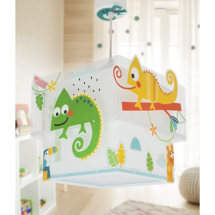 Dalber 63312 - Lámpara colgante infantil HAPPY JUNGLE 1xE27/15W/230V