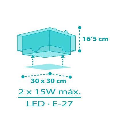 Dalber 63316 - Plafón infantil HAPPY JUNGLE 2xE27/15W/230V