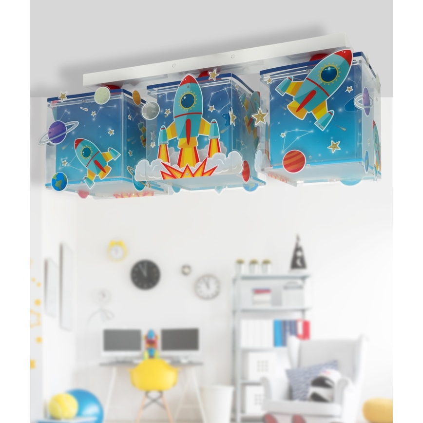 Dalber 63353 - Plafón infantil ROCKET 3xE27/15W/230V