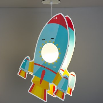 Dalber 63357 - Lámpara colgante infantil ROCKET 1xE27/15W/230V