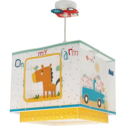 Dalber 63402 - Lámpara colgante infantil MY FARM 1xE27/15W/230V