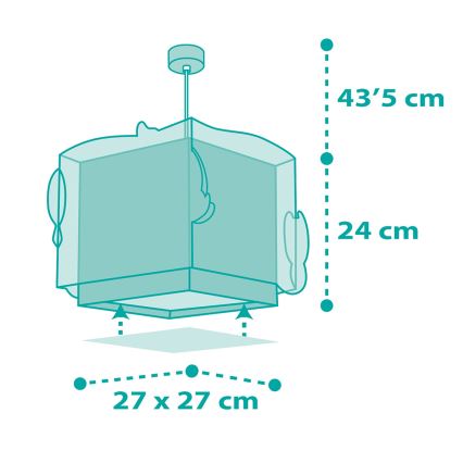 Dalber 63442 - Lámpara colgante infantil MERMAIDS 1xE27/60W/230V