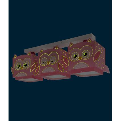 Dalber 64483 - Plafón infantil LITTLE FRIENDS 3xE27/15W/230V