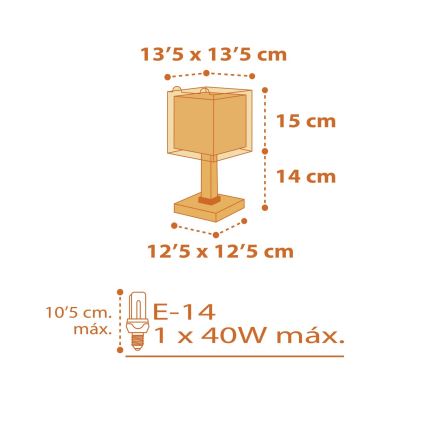Dalber 64561 - Lámpara infantil LITTLE TIGER 1xE14/40W/230V