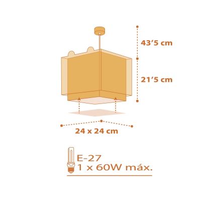 Dalber 64562 - Lámpara colgante infantil LITTLE TIGER 1xE27/60W/230V