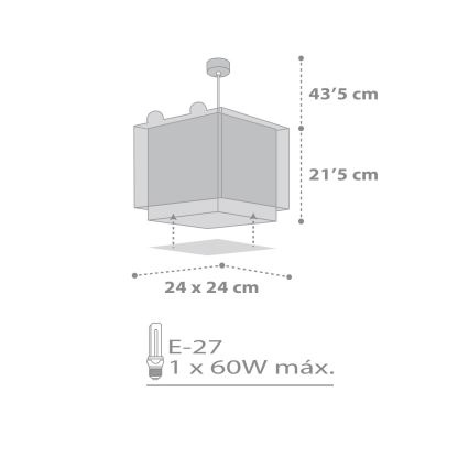 Dalber 64572 - Lámpara colgante infantil LITTLE TEDDY 1xE27/60W/230V