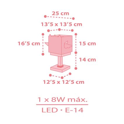 Dalber 64591 - Lámpara infantil LITTLE UNICORN 1xE14/8W/230V