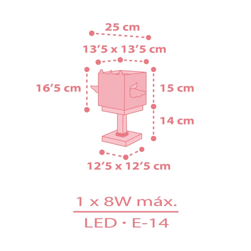Dalber 64591 - Lámpara infantil LITTLE UNICORN 1xE14/8W/230V
