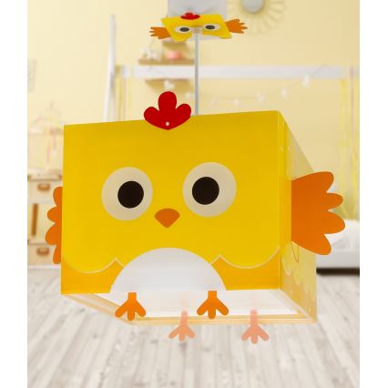 Dalber 64642 - Lámpara colgante infantil LITTLE CHICKEN 1xE27/15W/230V