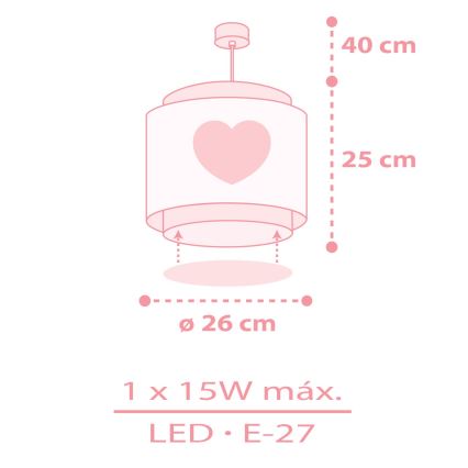 Dalber 76012S - Lámpara colgante infantil BABY DREAMS 1xE27/15W/230V rosa