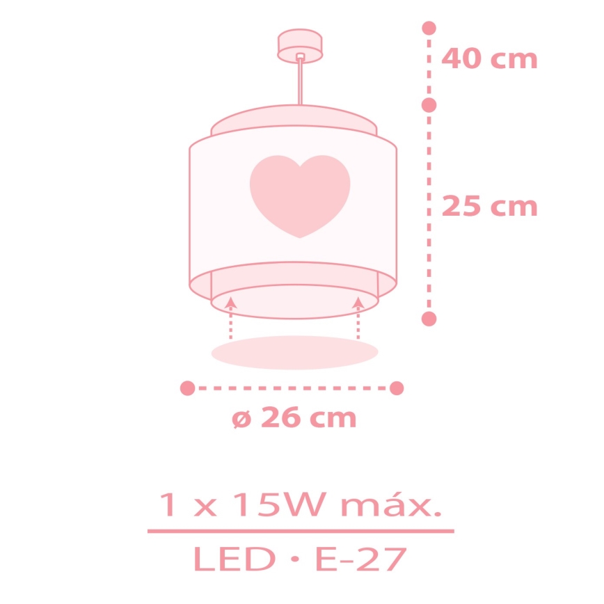 Dalber 76012S - Lámpara colgante infantil BABY DREAMS 1xE27/15W/230V rosa