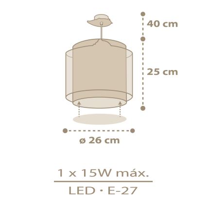 Dalber 76872 - Lámpara colgante infantil BABY CHICK 1xE27/15W/230V