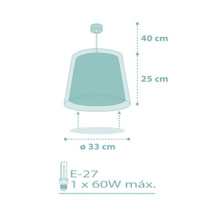 Dalber 81172H - Lámpara colgante infantil DREAM FLOWERS 1xE27/60W/230V