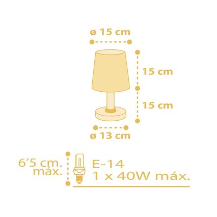 Dalber 82211A - Lámpara infantil STAR LIGHT 1xE14/40W/230V amarillo