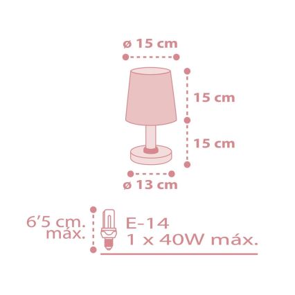 Dalber 82211S - Lámpara infantil STAR LIGHT 1xE14/40W/230V rosa