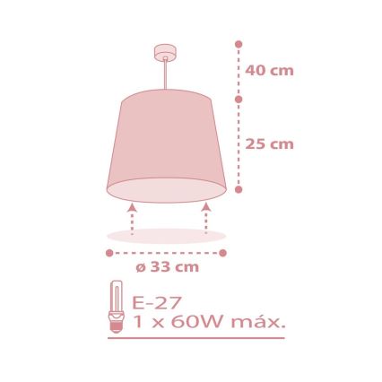 Dalber 82212S - Lámpara de araña infantil STAR LIGHT 1xE27/60W/230V rosa