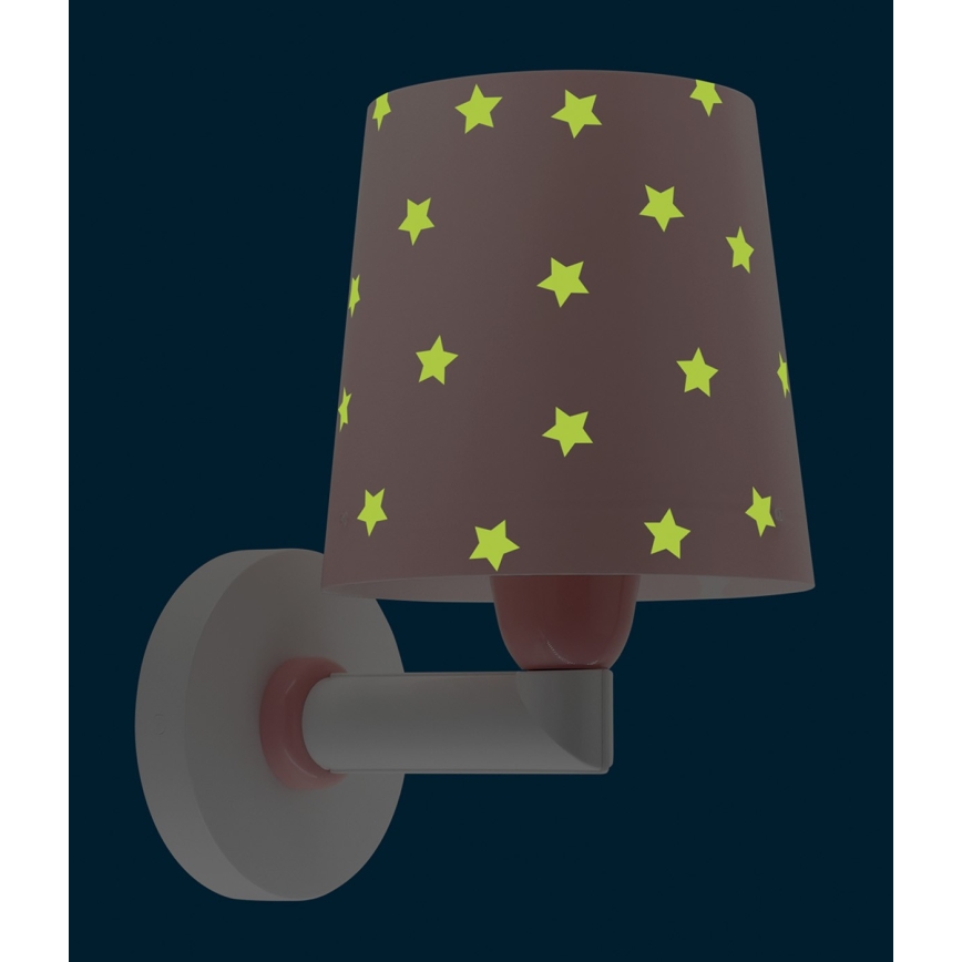 Dalber 82219S - Aplique infantil STAR LIGHT 1xE27/60W/230V rosa