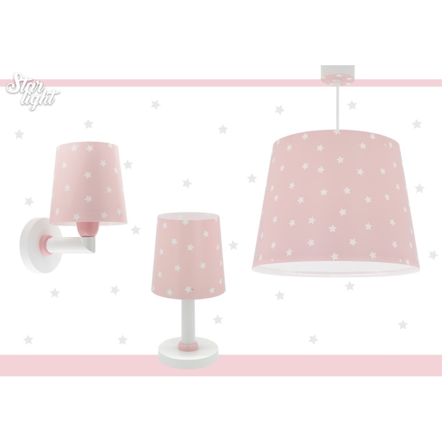 Dalber 82219S - Aplique infantil STAR LIGHT 1xE27/60W/230V rosa
