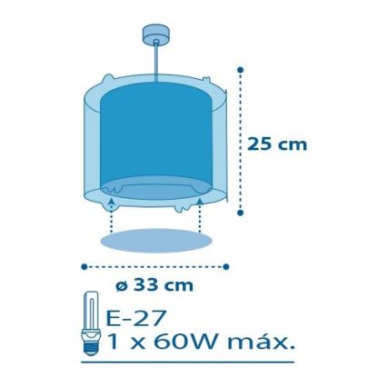 Dalber D-41342 - Lámpara colgante infantil PLANETS 1xE27/60W/230V