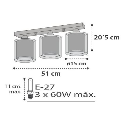 Dalber D-41413E - Plafón infantil CLOUDS 3xE27/60W/230V