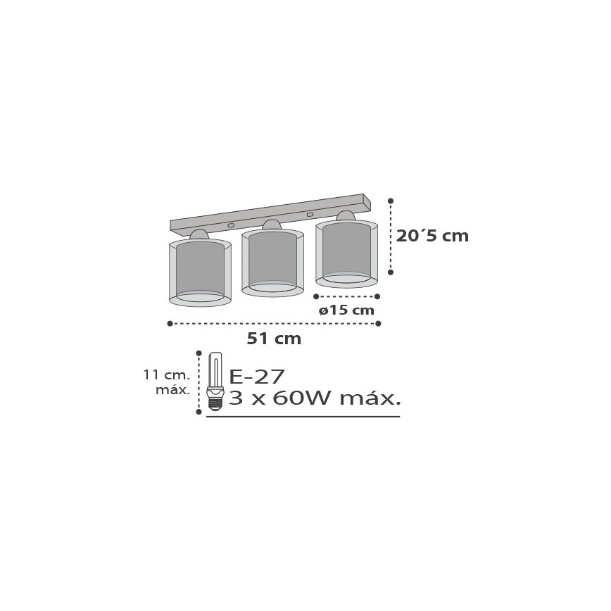 Dalber D-41413E - Plafón infantil CLOUDS 3xE27/60W/230V