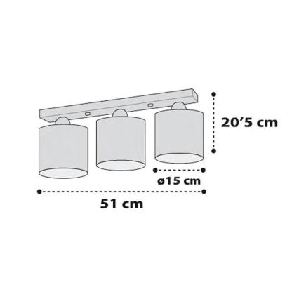 Dalber D-41413S - Plafón infantil CLOUDS 3xE27/60W/230V