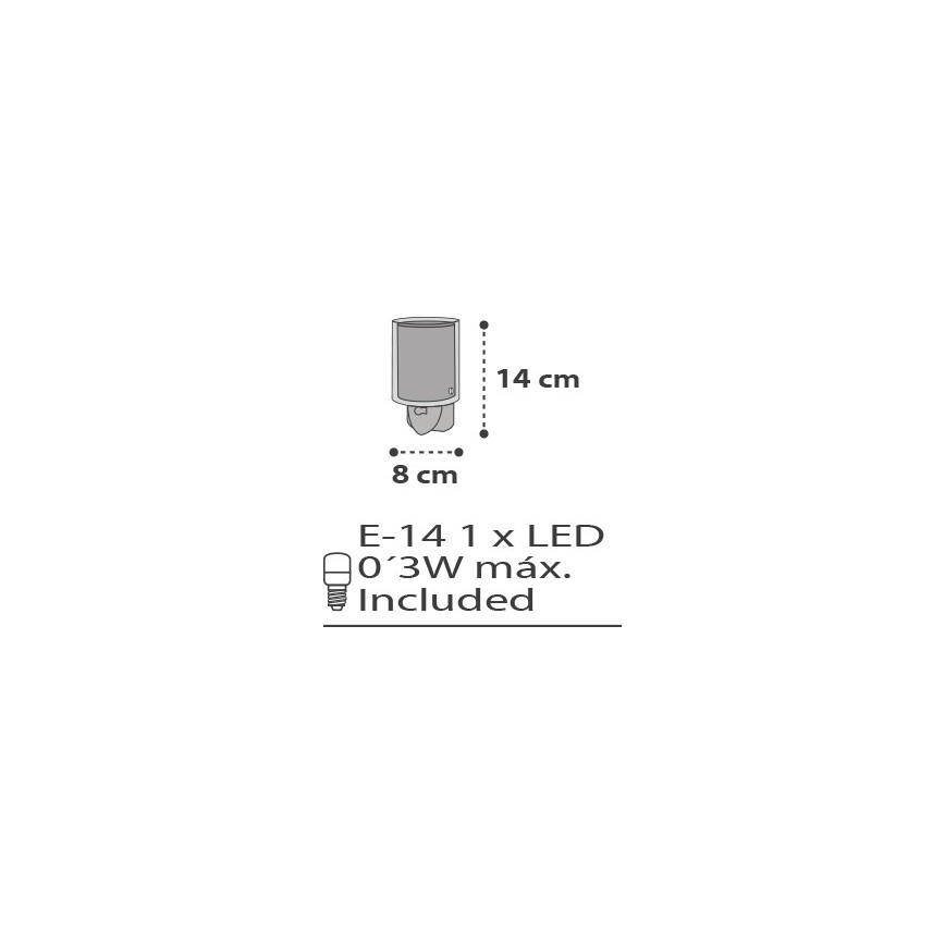 Dalber D-41415E - Lámpara LED con enchufe CLOUDS 1xE14/0,3W/230V