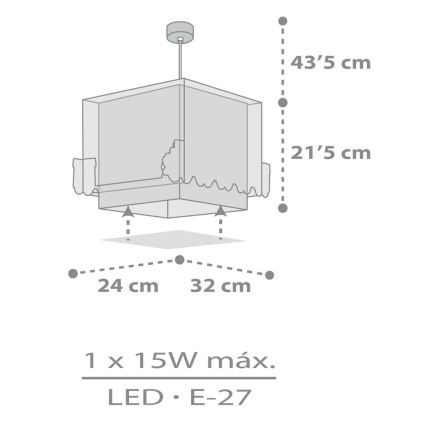 Dalber D-63532 - Lámpara colgante infantil TRAIN 1xE27/60W/230V