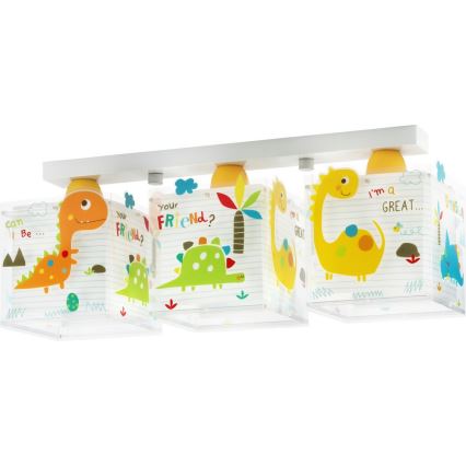 Dalber D-73453 - Lámpara de techo infantil DINOS 3xE27/60W/230V