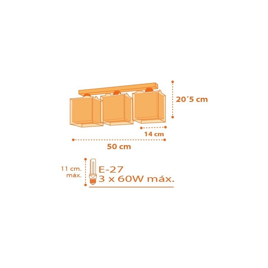 Dalber D-73453 - Lámpara de techo infantil DINOS 3xE27/60W/230V