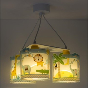 Dalber D-76114 - Lámpara colgante infantil MY LITTLE JUNGLE 3xE27/15W/230V